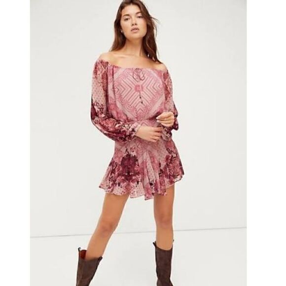 Free People Seven Wonders Mini Dress Size S - Picture 1 of 10